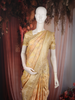 Soft Antique Golden Yellow Floral Zari Woven Design Pure Banarasi Saree with Scalloped Zari Border