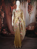 Soft Antique Ivory Beige Floral Zari Embroidered Design Pure Tissue Banarasi Silk Festive Saree with Floral Border