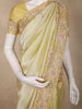 Soft Antique Mustard Gold Solid Design Tissue Organza Fancy Saree with Designer Border