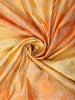 Soft Apricot Orange Floral Zari Woven Design Pure Banarasi Saree with Scalloped Zari Border