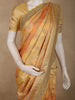 Soft Apricot Orange Floral Zari Woven Design Pure Banarasi Saree with Scalloped Zari Border