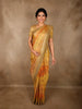 Soft Apricot Orange Floral Zari Woven Design Pure Banarasi Saree with Scalloped Zari Border