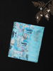 Soft Aqua Blue Abstract Printed Design Blended Cotton Saree