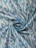 Soft Aqua Blue Abstract Printed Design Semi Tussar Saree