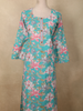 Soft Aqua Blue Floral Printed Design Cotton Straight Cut Salwar Suit