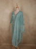 Soft Aqua Blue Floral Sequins and Beads Embroidered Design Organza Salwar Suit