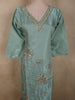 Soft Aqua Blue Floral Sequins and Beads Embroidered Design Organza Salwar Suit