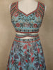 Soft Aqua Blue Floral Thread and Sequins Embroidered Design Organza Lehenga with Dupatta