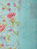 Soft Aqua Blue Floral Woven Design Blended Cotton Saree