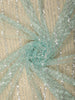 Soft Aqua Blue Heavy Sequins Embroidered Design Net Designer Saree with Designer Border