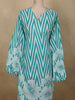 Soft Aqua Blue zig Zag Printed Design Cotton Straight Cut Salwar Suit