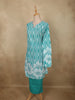 Soft Aqua Blue zig Zag Printed Design Cotton Straight Cut Salwar Suit