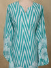 Soft Aqua Blue zig Zag Printed Design Cotton Straight Cut Salwar Suit