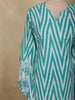 Soft Aqua Blue zig Zag Printed Design Cotton Straight Cut Salwar Suit