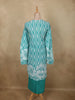 Soft Aqua Blue zig Zag Printed Design Cotton Straight Cut Salwar Suit