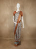 Soft Aqua Green Floral Printed Design Semi Tussar Saree