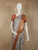 Soft Aqua Green Floral Printed Design Semi Tussar Saree