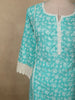 Soft Aqua Mint Blue Floral Printed Design Cotton Salwar Suit with Dupatta
