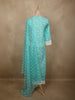 Soft Aqua Mint Blue Floral Printed Design Cotton Salwar Suit with Dupatta