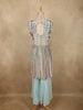 Soft Aqua Sky Blue Floral Printed Design Crepe Peplum Palazzo Suit