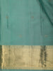 Soft Aqua Teal Blue Butta Zari Woven Design Pure Kanchipuram Silk Saree with Zari Border