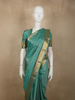 Soft Aqua Teal Blue Butta Zari Woven Design Pure Kanchipuram Silk Saree with Zari Border