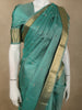 Soft Aqua Teal Blue Butta Zari Woven Design Pure Kanchipuram Silk Saree with Zari Border
