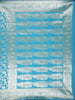 Soft Aqua Teal Blue Floral Zari Woven Design Semi Banarasi Saree with Floral Zari Border