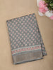 Soft Ash Grey Floral Butta Printed Design Crepe Silk Saree