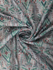 Soft Ash Grey and Olive Green Floral Printed Design Semi Tussar Saree
