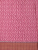 Soft Ash Grey and Rose Pink Floral Printed Design Semi Tussar Saree