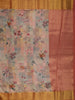 Soft Beige Cream Floral Printed Design Pure Tussar Silk Fancy Saree with Thread Work Border