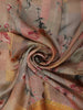 Soft Beige Cream Floral Printed Design Pure Tussar Silk Fancy Saree with Thread Work Border
