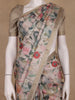 Soft Beige Floral Design Tussar Silk Saree - Diadem