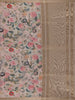 Soft Beige Floral Design Tussar Silk Saree - Diadem