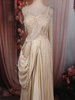 Soft Beige Floral Sequins and Beads Embroidered Design Tissue Silk Lehenga with Draped Dupatta