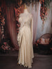 Soft Beige Floral Sequins and Beads Embroidered Design Tissue Silk Lehenga with Draped Dupatta