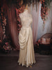 Soft Beige Floral Sequins and Beads Embroidered Design Tissue Silk Lehenga with Draped Dupatta
