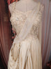 Soft Beige Floral Sequins and Beads Embroidered Design Tissue Silk Lehenga with Draped Dupatta