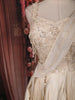 Soft Beige Floral Sequins and Beads Embroidered Design Tissue Silk Lehenga with Draped Dupatta