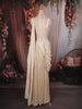 Soft Beige Floral Sequins and Beads Embroidered Design Tissue Silk Lehenga with Draped Dupatta