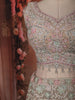 Soft Beige Floral Thread and Beads Embroidered Design Net Lehenga with Dupatta