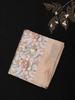 Soft Beige Peach Floral Printed Design Crepe Silk Saree