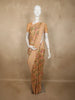 Soft Peach Traditional Lotus Pond Printed Design Pure Tussar Saree with Sequins Border