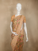 Soft Peach Traditional Lotus Pond Printed Design Pure Tussar Saree with Sequins Border