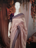Soft Blush Beige Floral Zari Embroidered Design Pure Tussar Silk Fancy Saree with Contrast Border