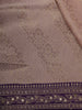 Soft Blush Beige Floral Zari Embroidered Design Pure Tussar Silk Fancy Saree with Contrast Border