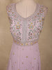 Soft Blush Lavender Floral Thread and Sequins Embroidered Design Georgette Gown with Dupatta