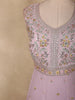 Soft Blush Lavender Floral Thread and Sequins Embroidered Design Georgette Gown with Dupatta