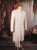 Soft Blush Peach Floral Sequins Embroidered Design Jacquard Indo Western Men's Sherwani Suit